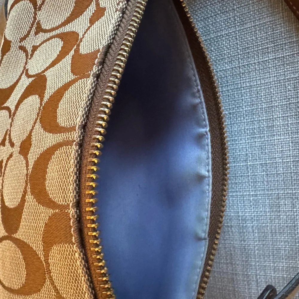 Vintage Y2K Coach Signature Demi Mini Bag in Canvas and Gold Leather - Picture 7 of 12